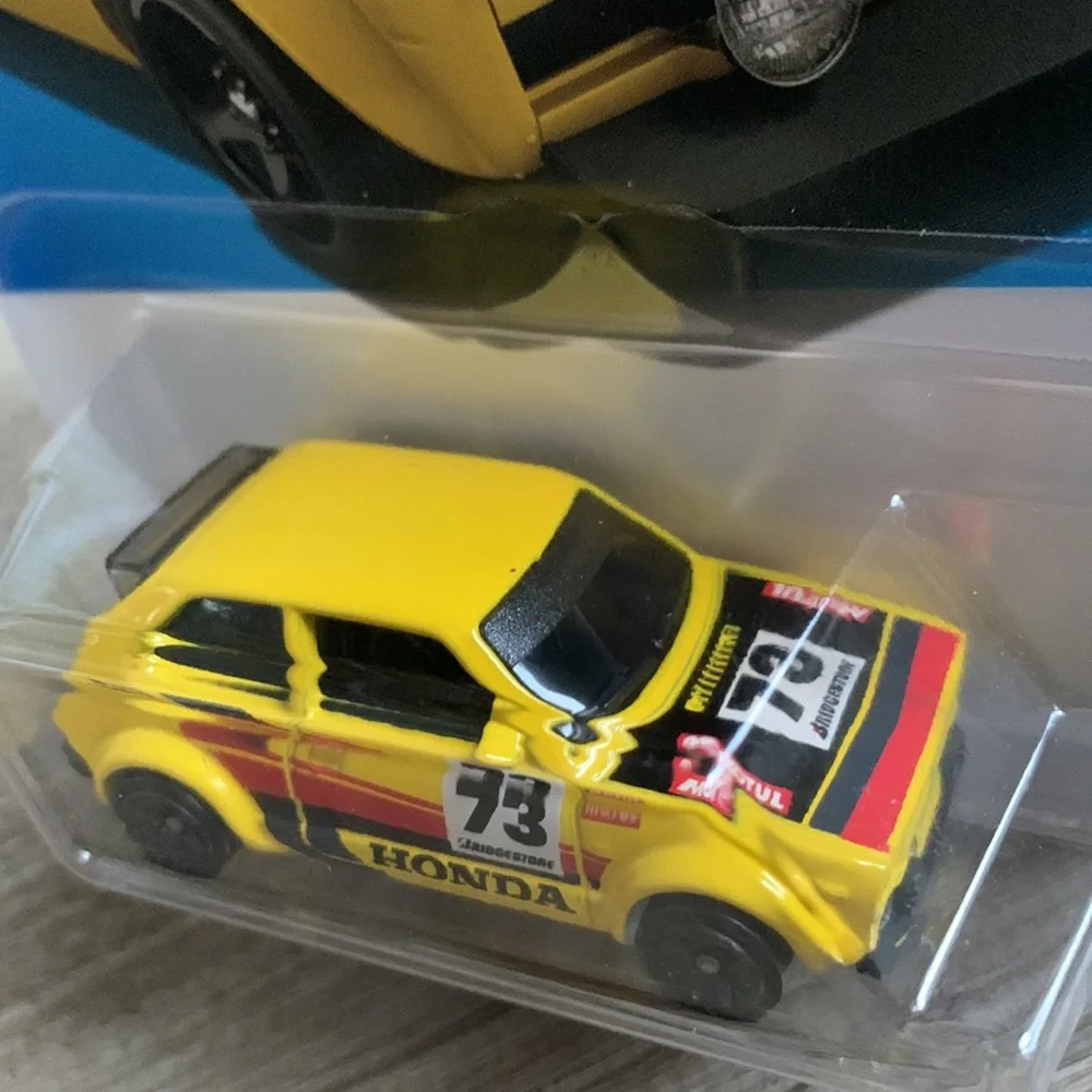 Hot Wheels 73 Honda Civic Custom Compact Yellow Car 1970s 70s Hotwheels New 2024